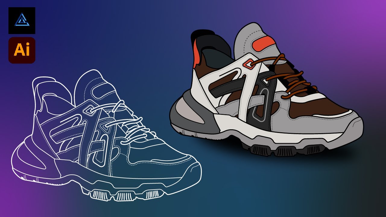 How to Create Easy Vector Sneakers Shoes In Adobe Illustrator cc | Adobe Illustrator Tutorial