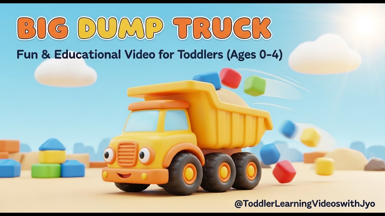 Dump Truck Video for Toddlers 🚚 | Learn Colors, Sounds & Construction Vehicles | Video for Kids