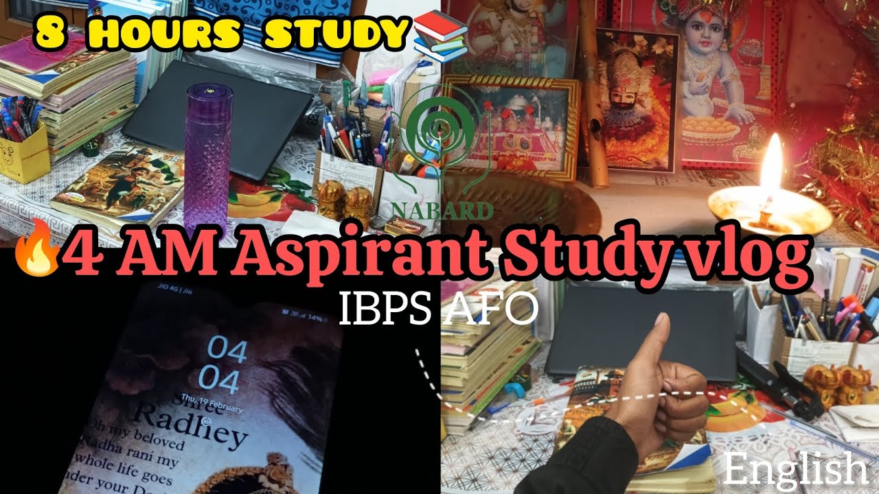 4 AM study vlog 📚 8 hours stydy routine 🔥🎯IBPS AFO & Nabard grade a exam #bankingaspirant #studyvlog