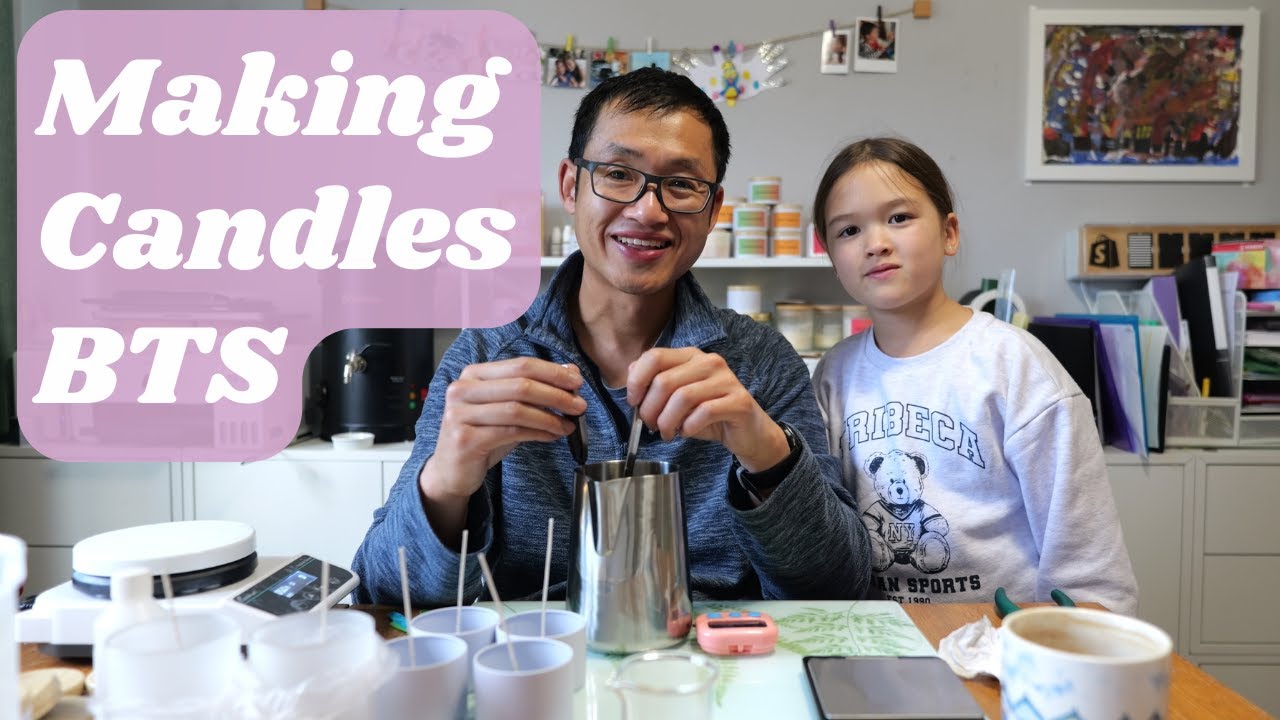 Making candles for our small business around the day job and school