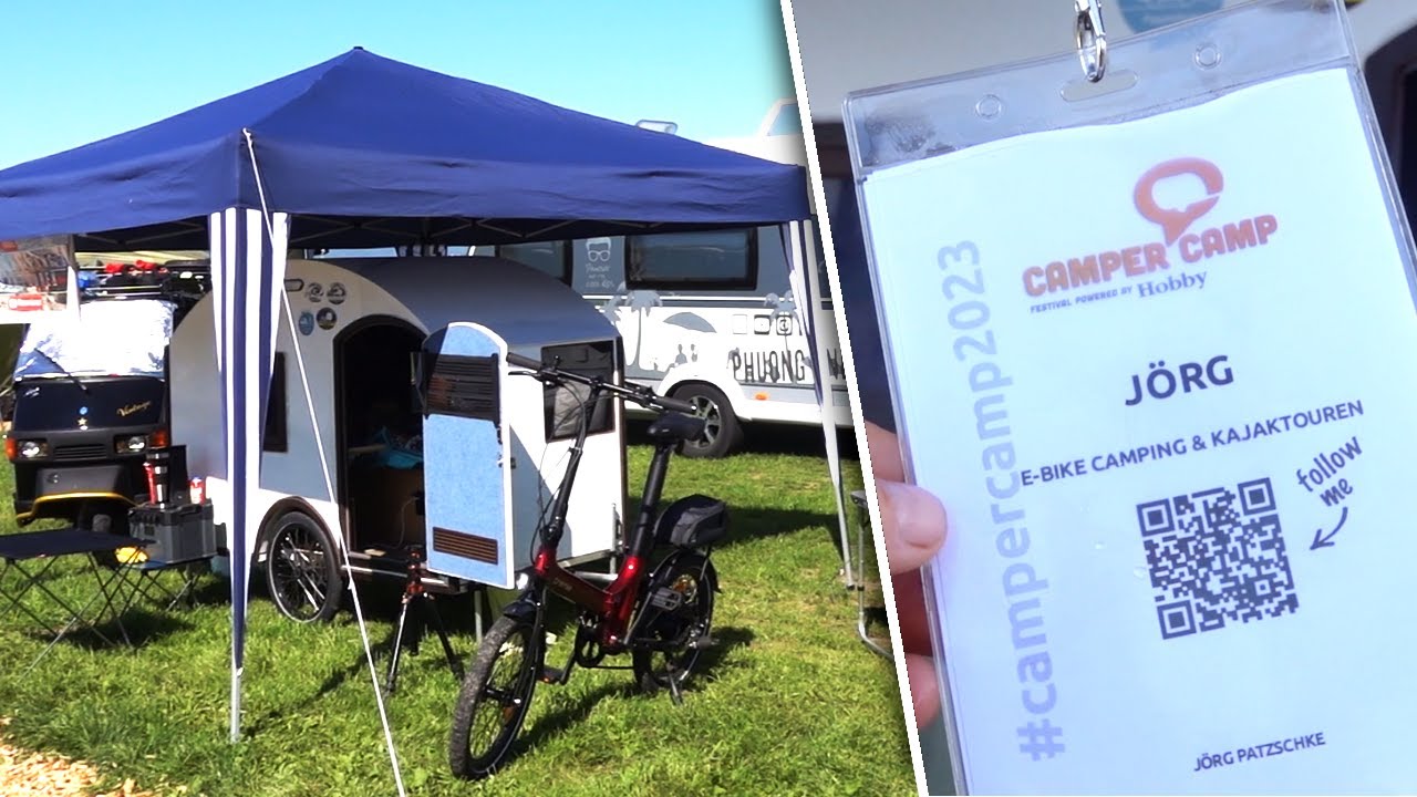 Als Einziger mit Fahrrad Wohnwagen beim CamperCamp Event 2023