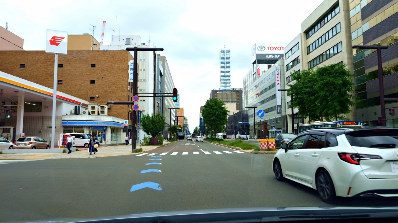札幌市中央区～月形町 4K/60fps  国道230号 → 国道12号 → #国道275号 → 東雁来連絡線 → 国道275号 ：石山通交点～道道6号交点 （車載動画 2024ドライブ）