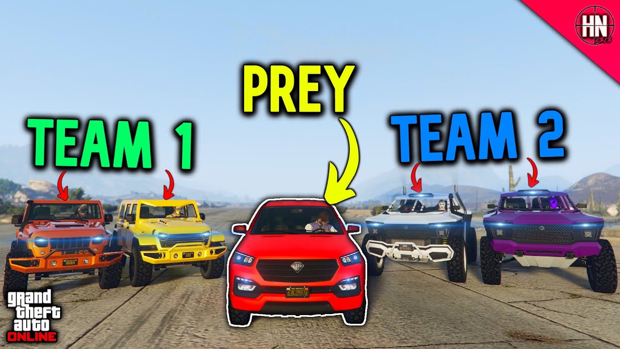 TEAM vs TEAM vs RUNNER | GTA 5 ManHunt!