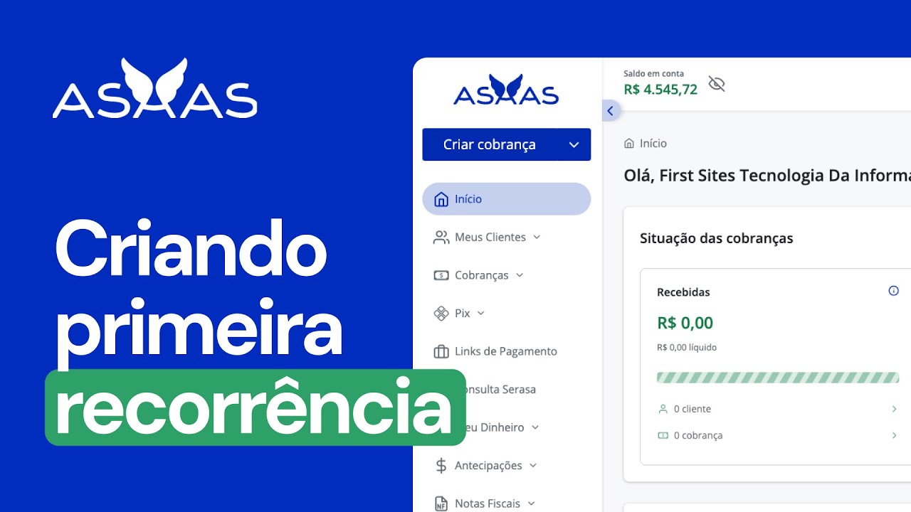Review da Plataforma ASAAS e criando sua primeira RECORRÊNCIA - 026