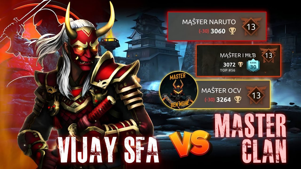 Vijay SFA VS Master Clan! | Ultimate Showdown! Shadow Fight 4 Arena