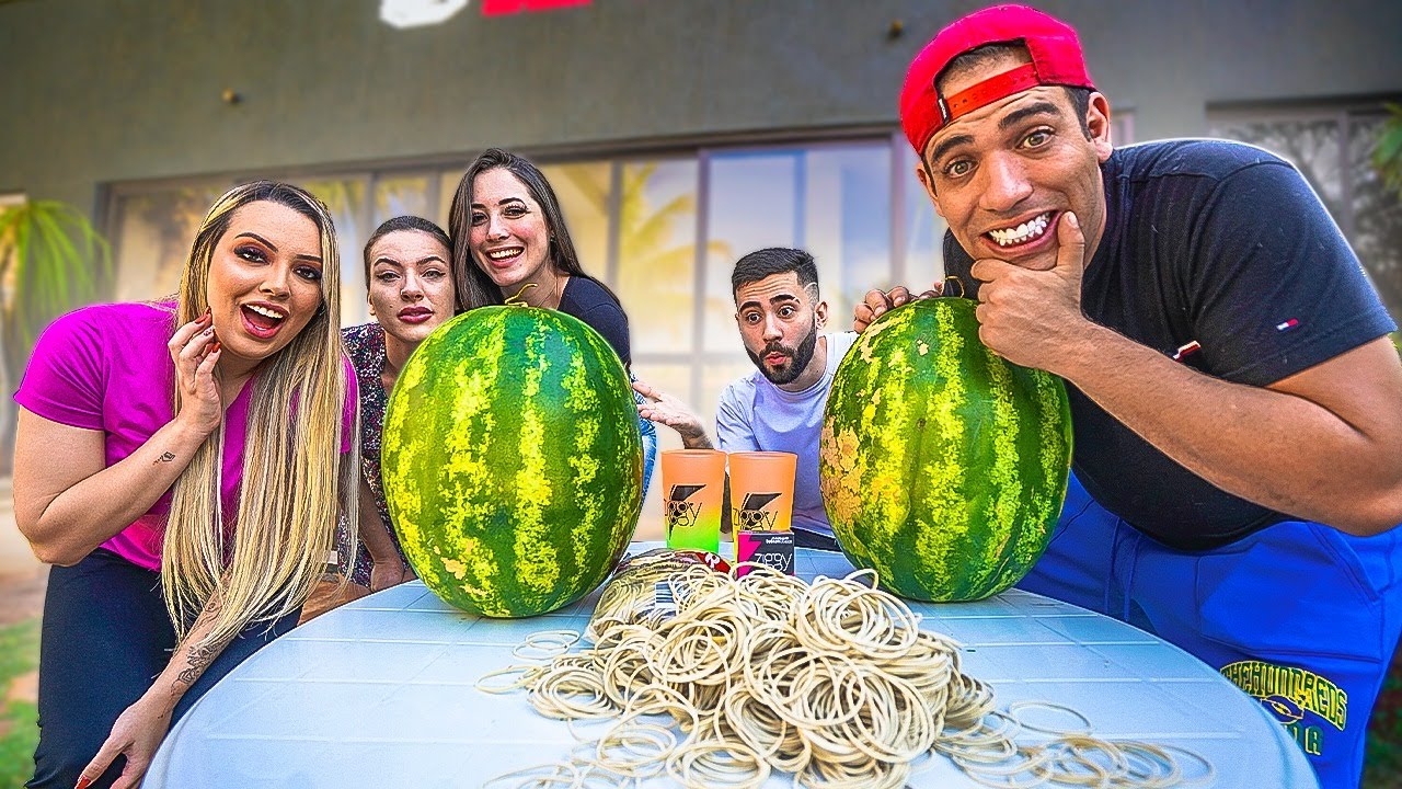 DESAFIO DA MELANCIA COM ELÁSTICO