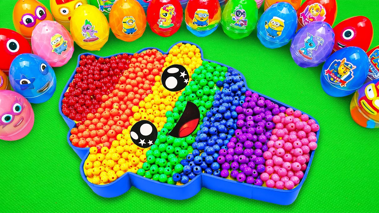 How to make 🌈 Rainbow Bead Ice Cream Bathtub by Mixing SLIME in Eggs CLAY Coloring! Satisfying ASMR