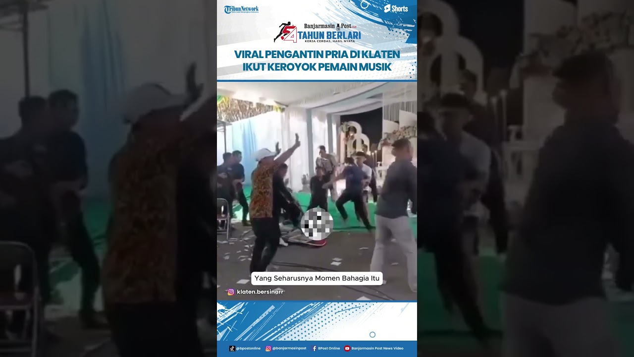 Detik-detik Kericuhan Resepsi Pernikahan di Klaten, Pengantin Pria Ikut Keroyok Pemain Musik