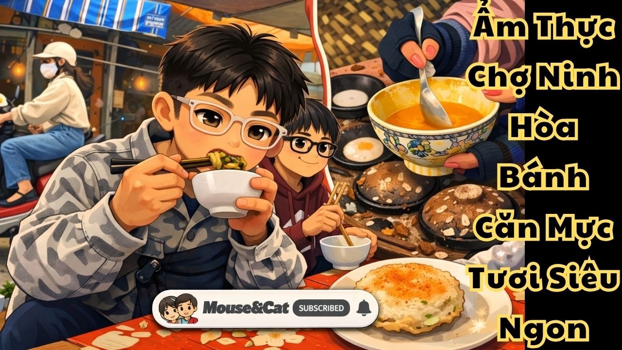 #27 Ẩm Thực Chợ Ninh Hòa | Bánh Căn Mực Tươi Siêu Ngon