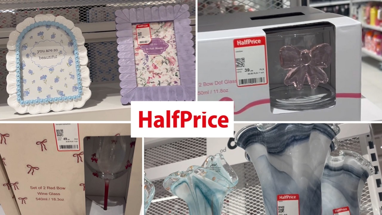 Przegląd p&oacute;łek w Half Price/Szklanki i kieliszki z motywem kokardy 🎀Piękne ramki na zdjęcia