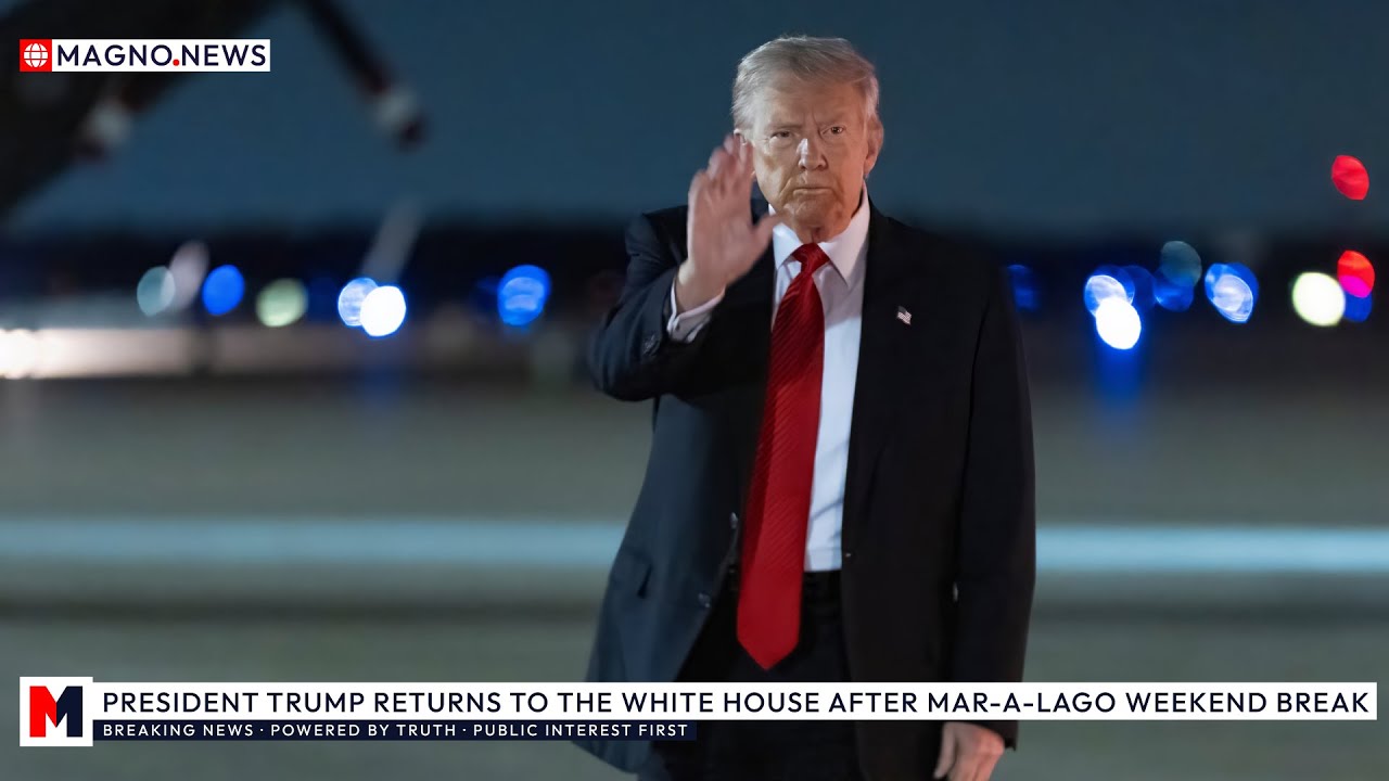 🇺🇸 Donald Trump Returns to The White House after Weekend Break at Mar-a-Lago in Palm Beach, Florida