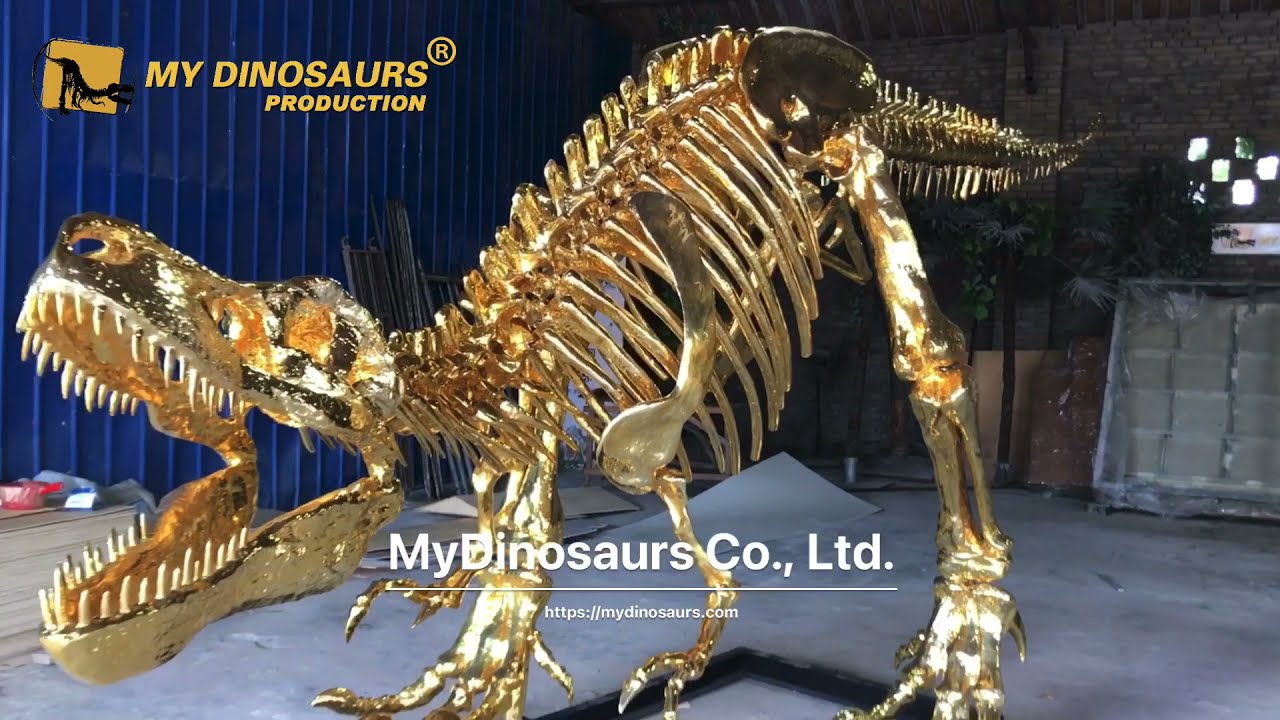 Gold T Rex Skeleton | Pop Art Home Decoration