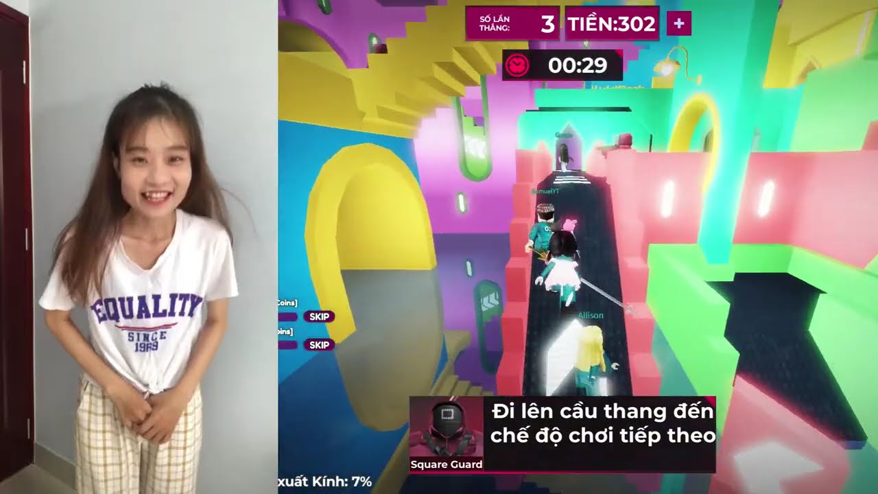 Vừa chơi Roblox đèn xanh đèn đỏ vừa nghe kể chuyện | Cre: Cô em thú dị