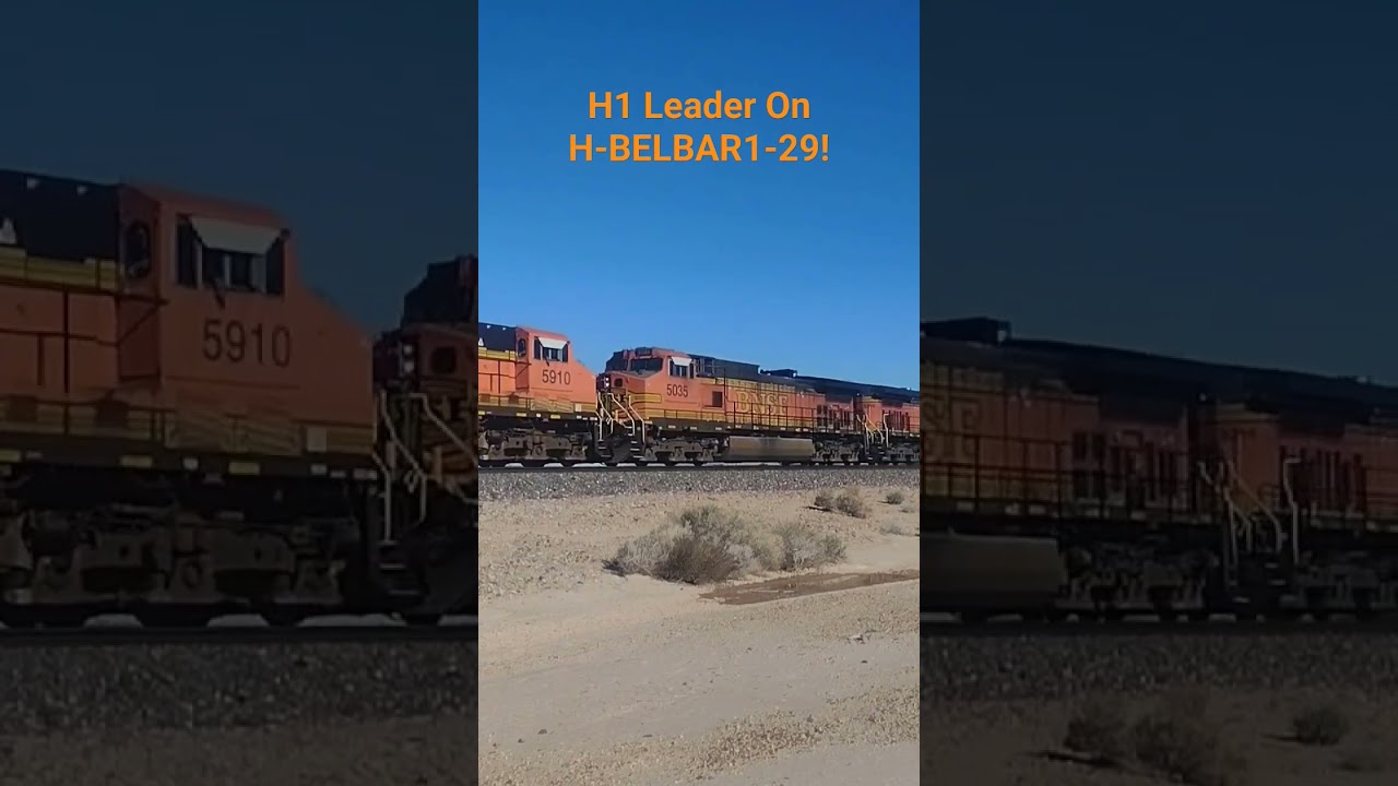 WB BNSF H Train Feat H1 Leader At Newberry Springs Ca! #shorts #bigbossrailfanner #highdesert