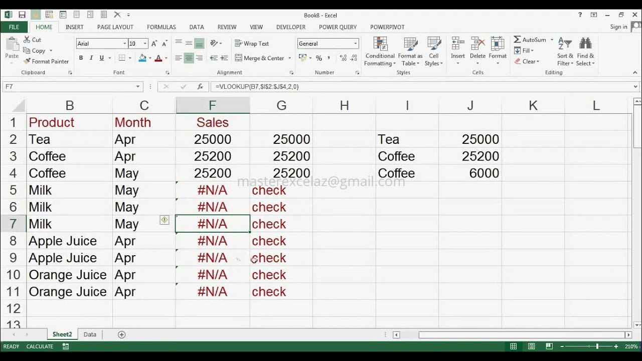 Ifna function example in excel