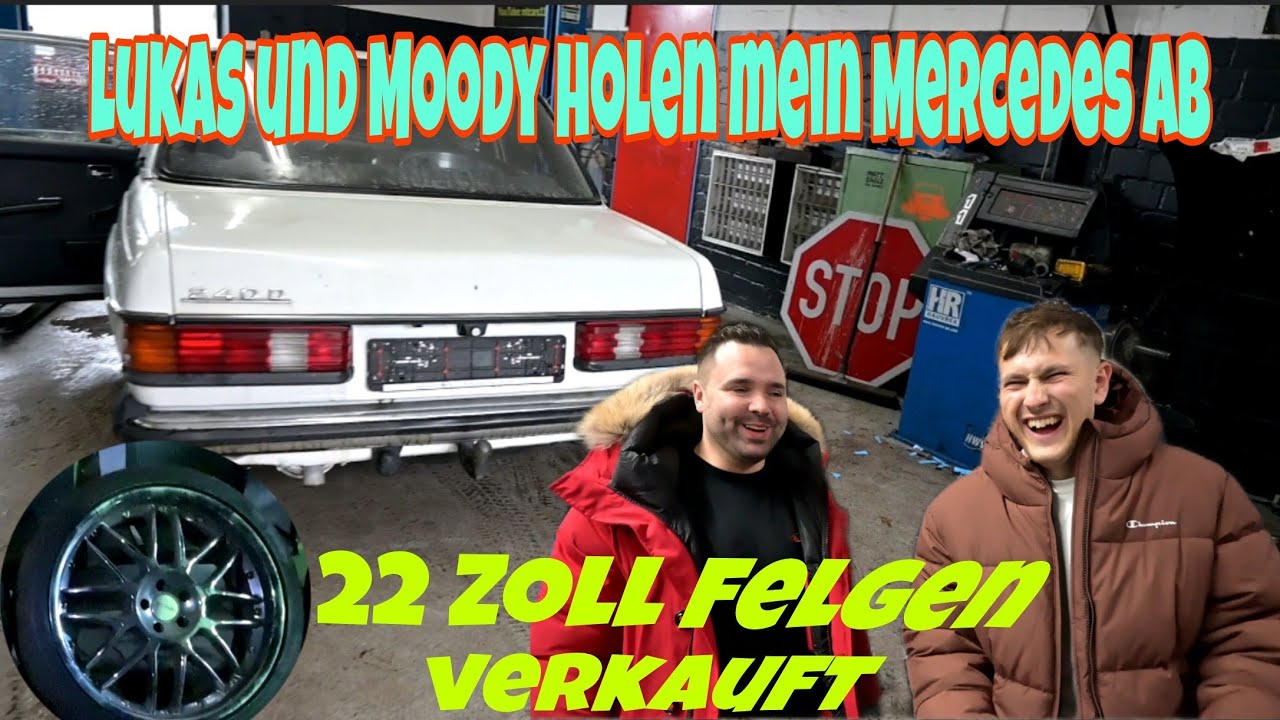 Lukas und  @Moodycars  holen den Benz ab.Leon kauft meine 22 Zoll Felgen. Kohle..