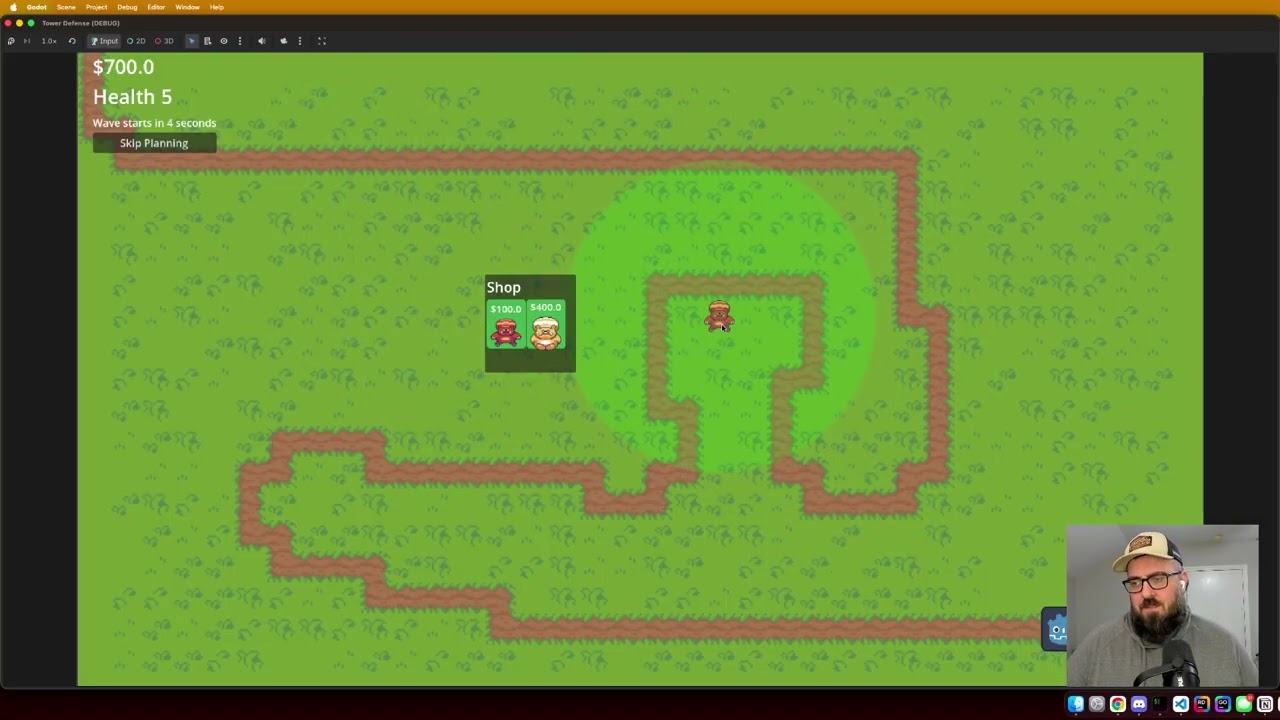 Day 28: Drag & Drop Towers + Range Visualization | Godot Tower Defense Devlog
