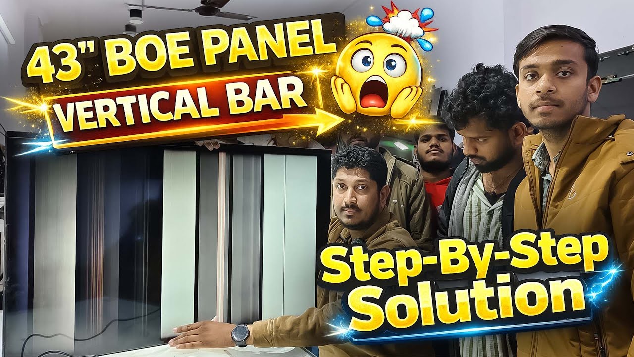 Vertical Bar Problem in 43 Inch BOE Panel | 100% Working Repair Trick ✅ | LED Tv Repairing Course