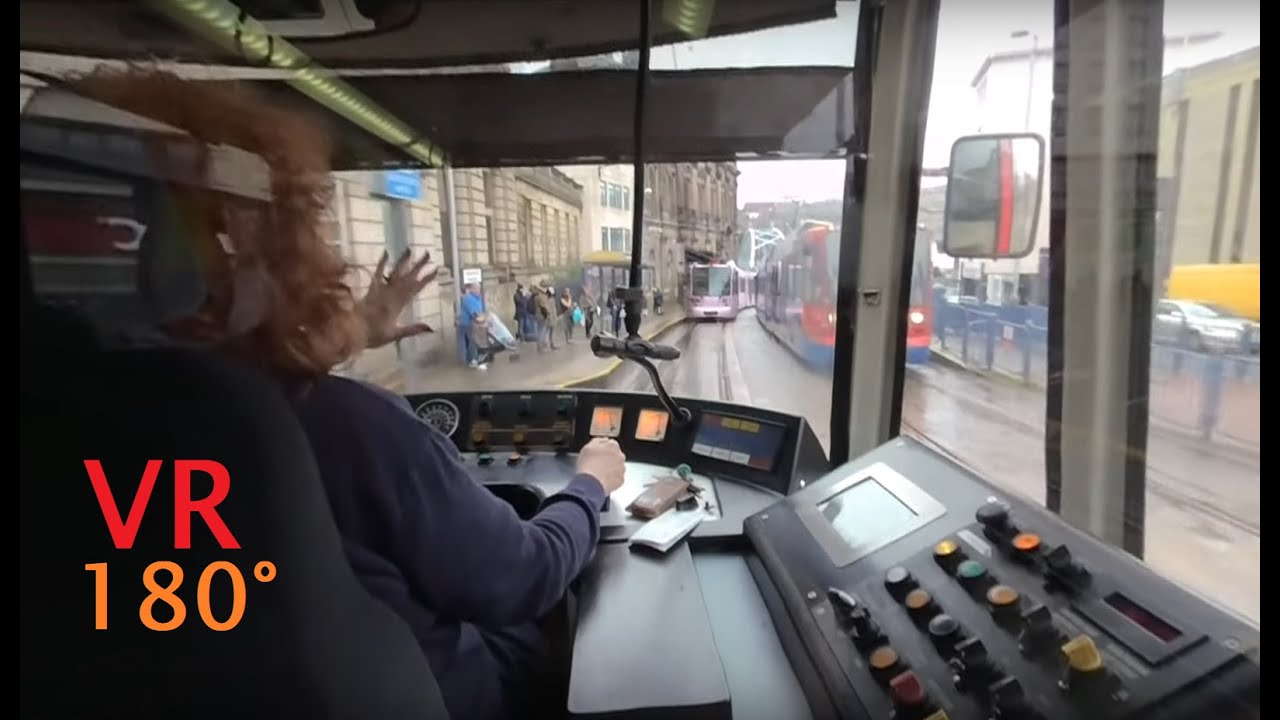 VR180° 50 minute Super Tram route, sat behind the driver