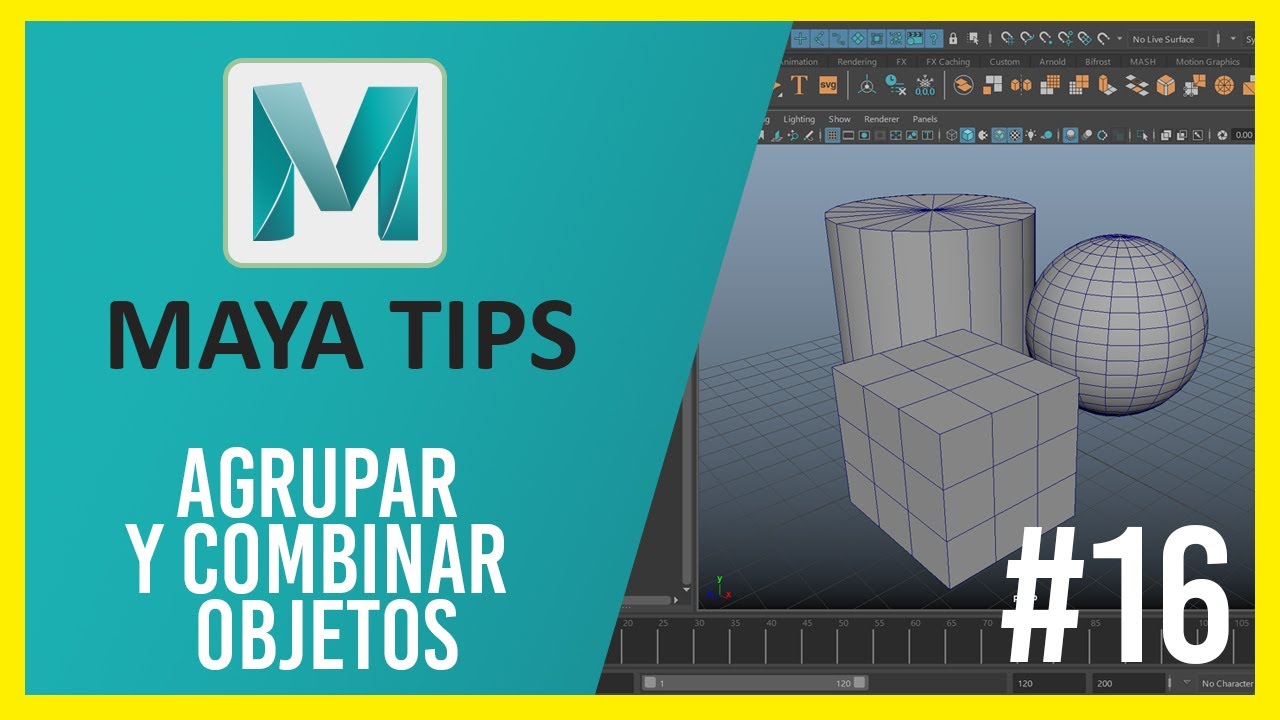 Tutorial Maya tips #16  Combinar y agrupar objetos / Combine and group