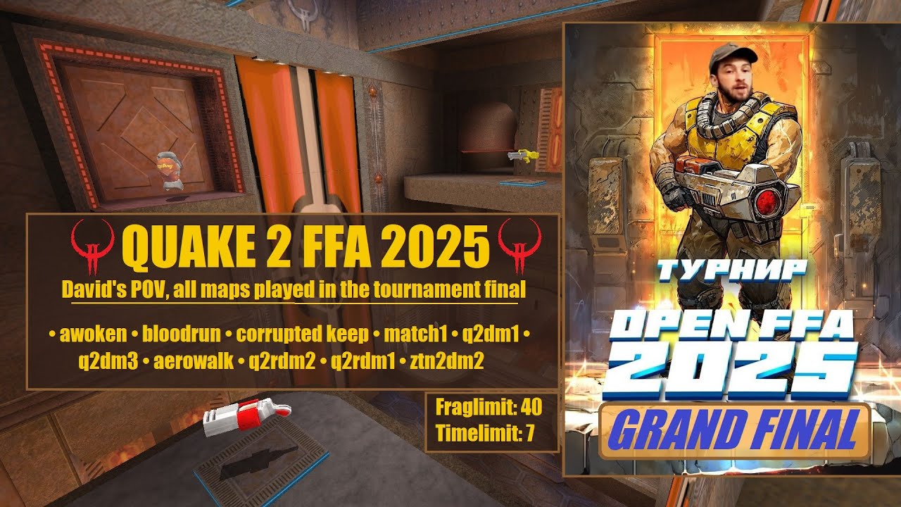 QUAKE 2 | FFA Tournament 2025 | Grand Final | All maps - POV David