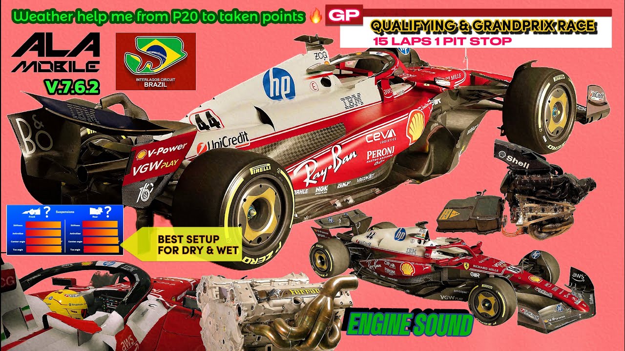 SF-25s Qualifying & 15 laps GP Race Interlagos • Weather help from P20 to top 10 | ALA MOBILE™️ 2025