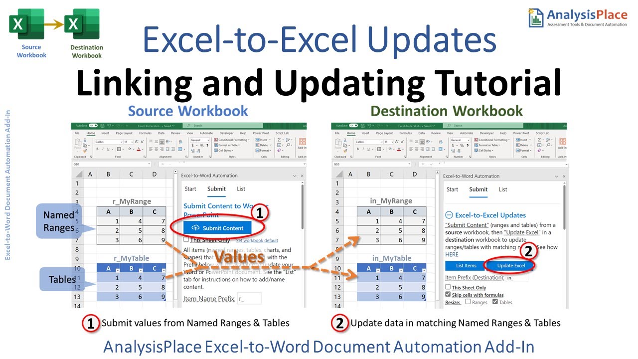 Excel-to-Excel Updates - Linking and Updating Tutorial
