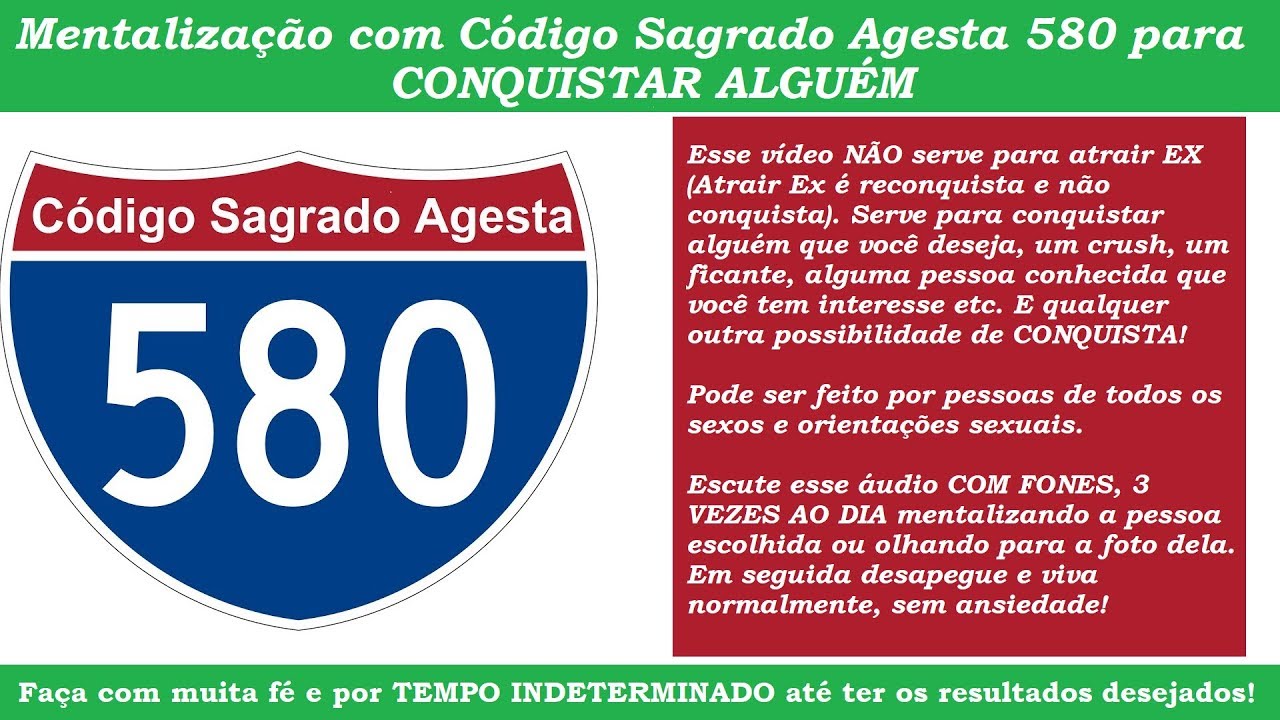 CONQUISTE QUEM VOCÊ QUISER RAPIDAMENTE - Código Agesta 580