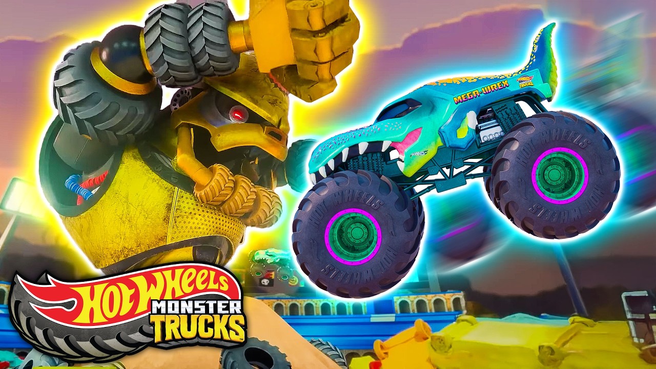 Crushzilla ve Skelesaurus, Hot Wheels Monster Trucks arasında kaos yaratıyor!