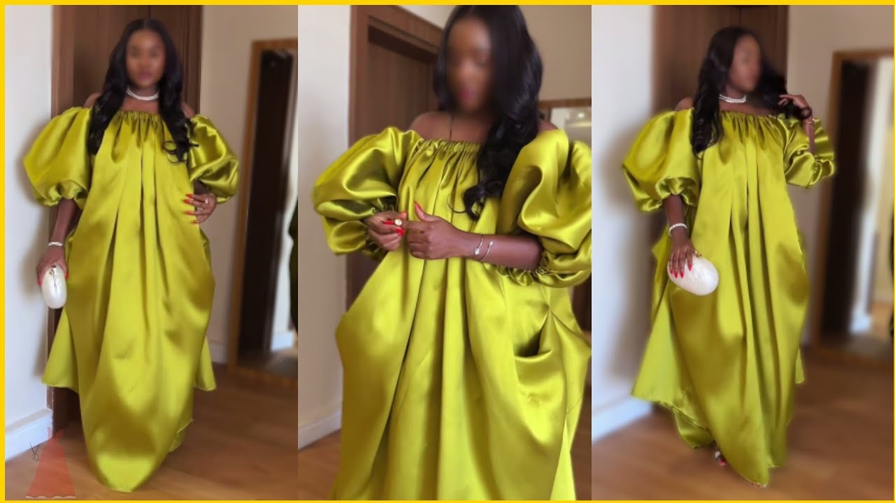 Off Shoulder Bubu! How to cut and sew an exaggerated Off Shoulder Bubu with gathers