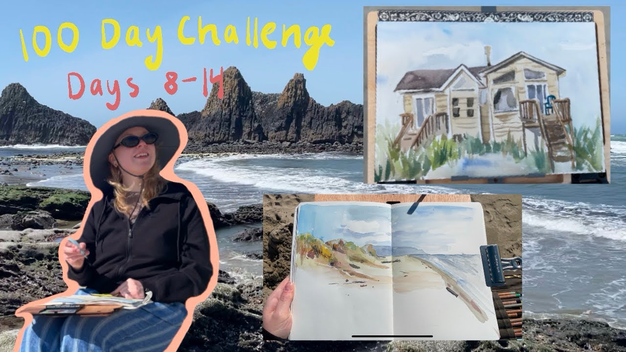Artist Vlog - 100 Day Challenge and Painting Outside at the Oregon Coast