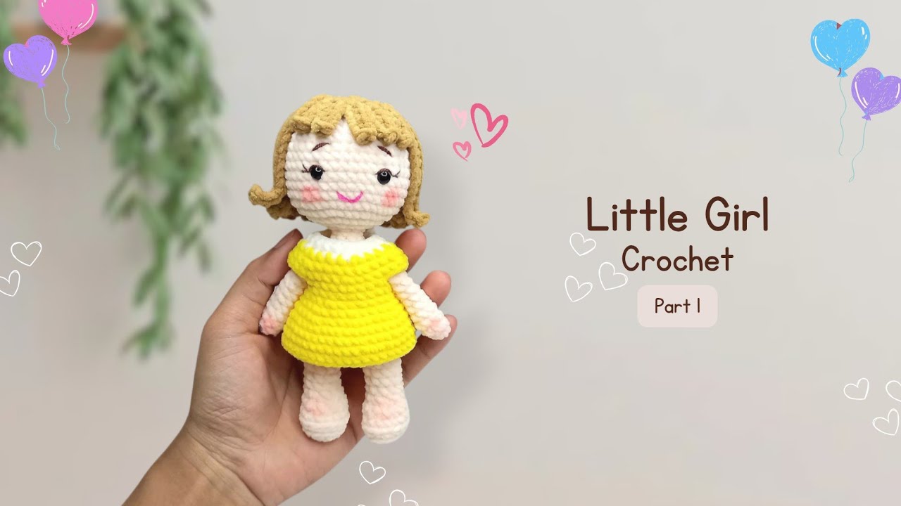 Cute Crochet Doll in Yellow Dress (1/2) | Easy Amigurumi Tutorial