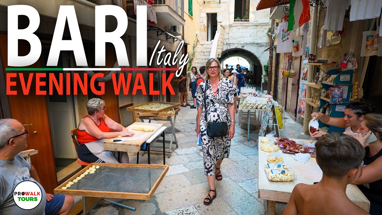 Bari, Italy Evening Walking Tour 2026 - 4K HDR - with Captions