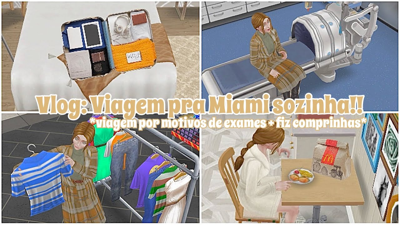 Vlogão: Viagem sozinha à Miami *exames + compras* 🩺🛍️ - THE SIMS FREEPLAY