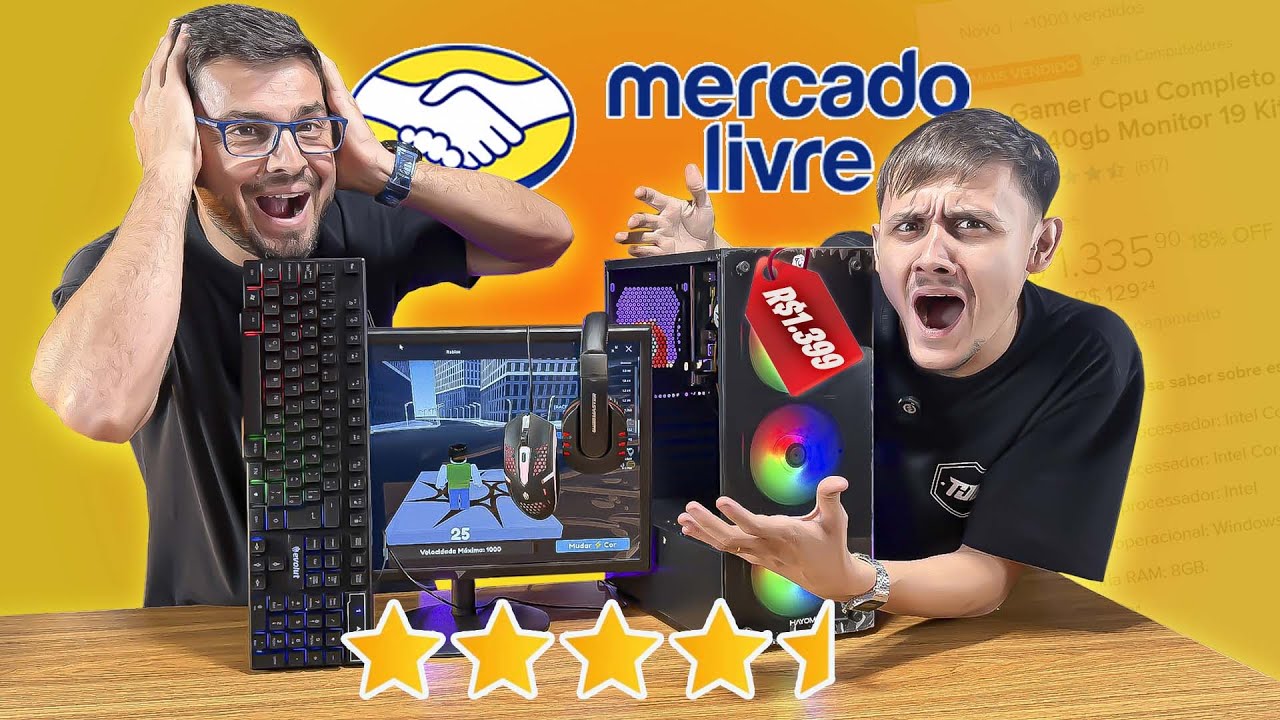 Compramos o PC GAMER COMPLETO mais BARATO do Mercado Livre I Ser&aacute; que Presta?
