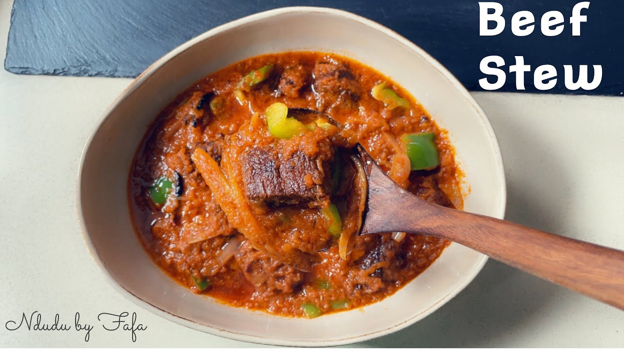 Claypot cooked GHANAIAN BEEF STEW RECIPE.