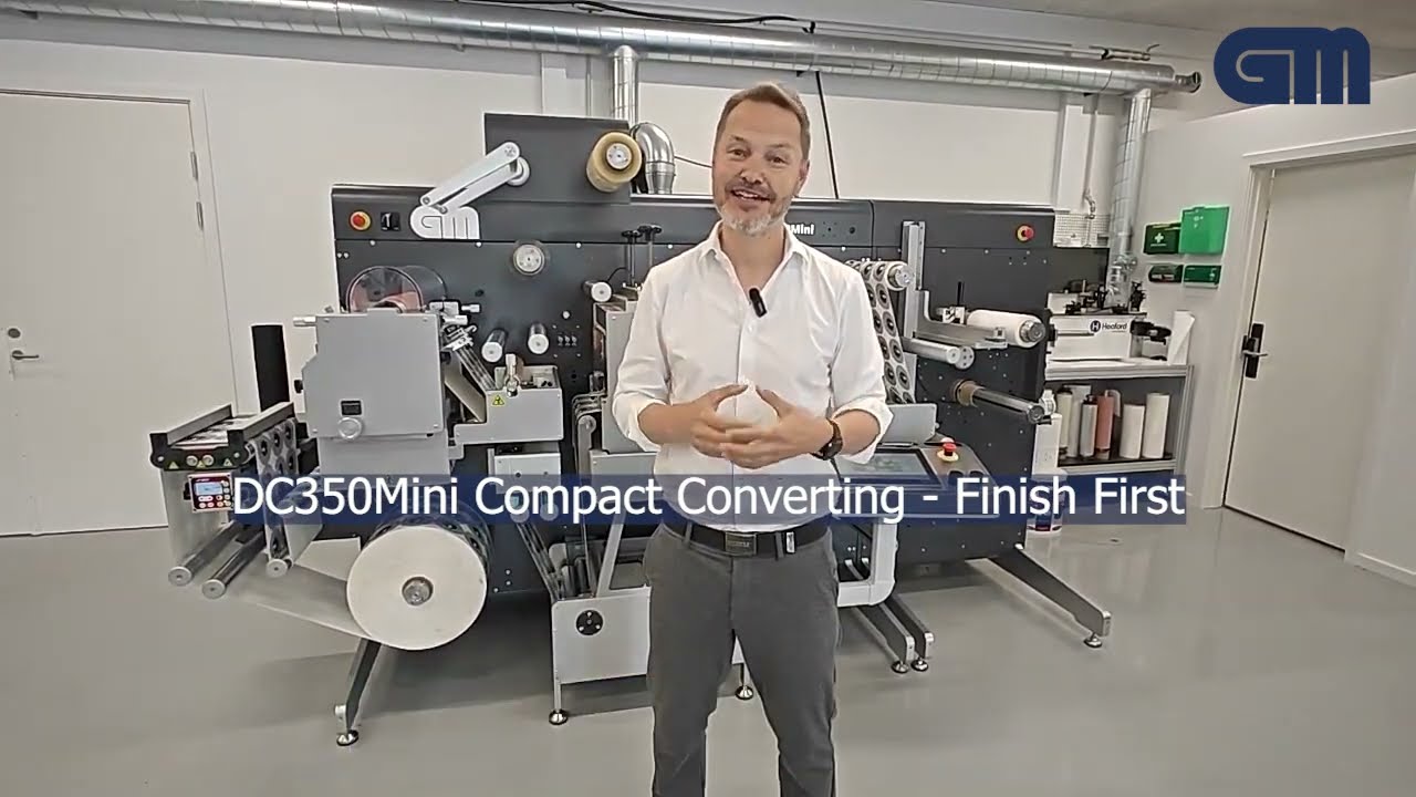 Fast label finishing - Mini350 - die cutting, flexo varnish, lamination, automation & ease of use!