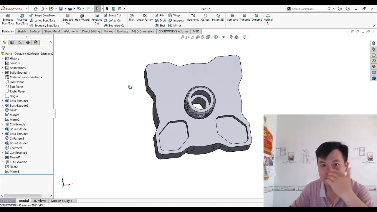 SolidWorks 3D Modeling Tutorial Beginner Exercise part 03