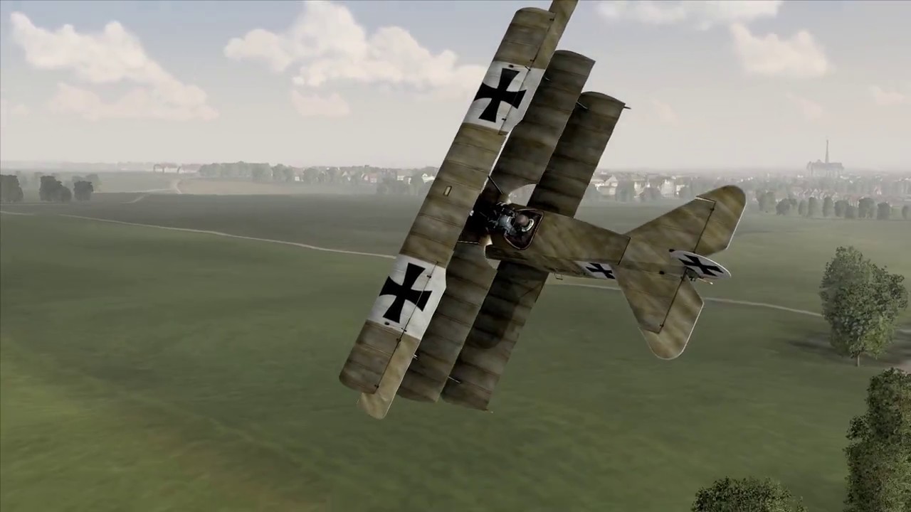 Fokker Dr1 vs Three Sopwith Camels