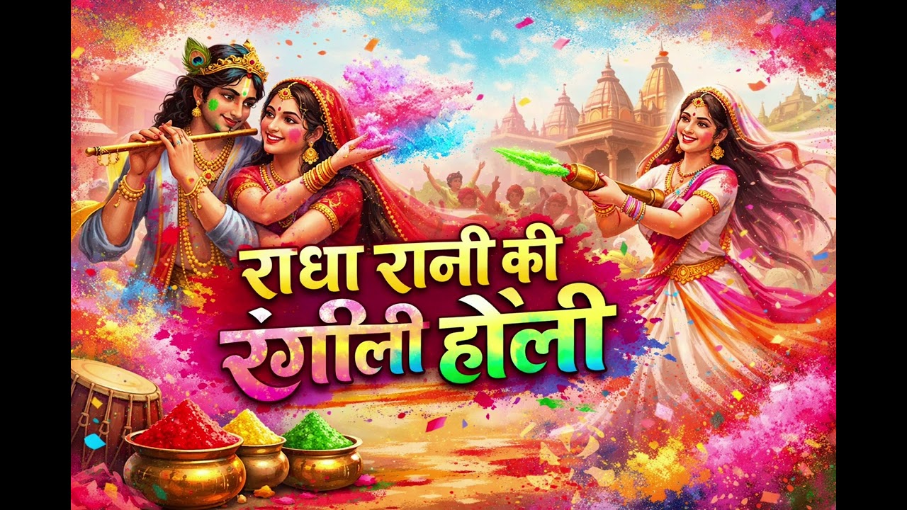 Radha 🦚 Rani ki Rangoli 🔥Holi #radhakrishna #radhasong  #song #holi #colors #masti  #love 