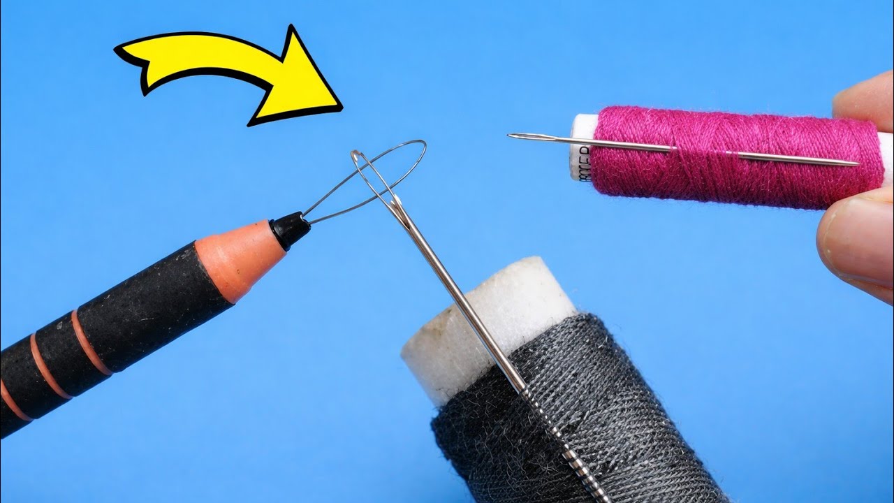 You Won't Believe the EASY Way to Thread a Needle with a Ball Pen?