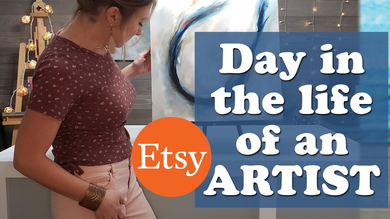 A day in the life of a self employed Etsy artist | time blocking in home art studio