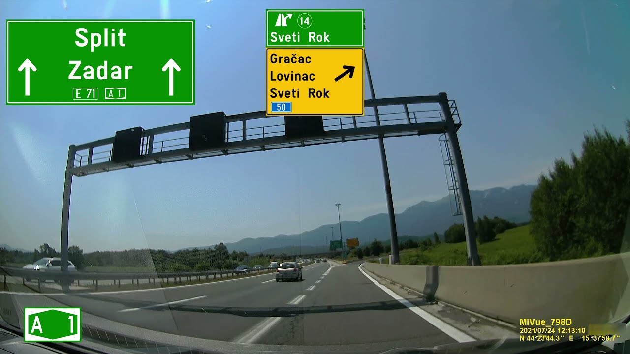 Driving Sveti Rok - Gračac - Zaton Obrovački - Posedarje - Zadar 1 (Detour of Sveti rok tunnel)