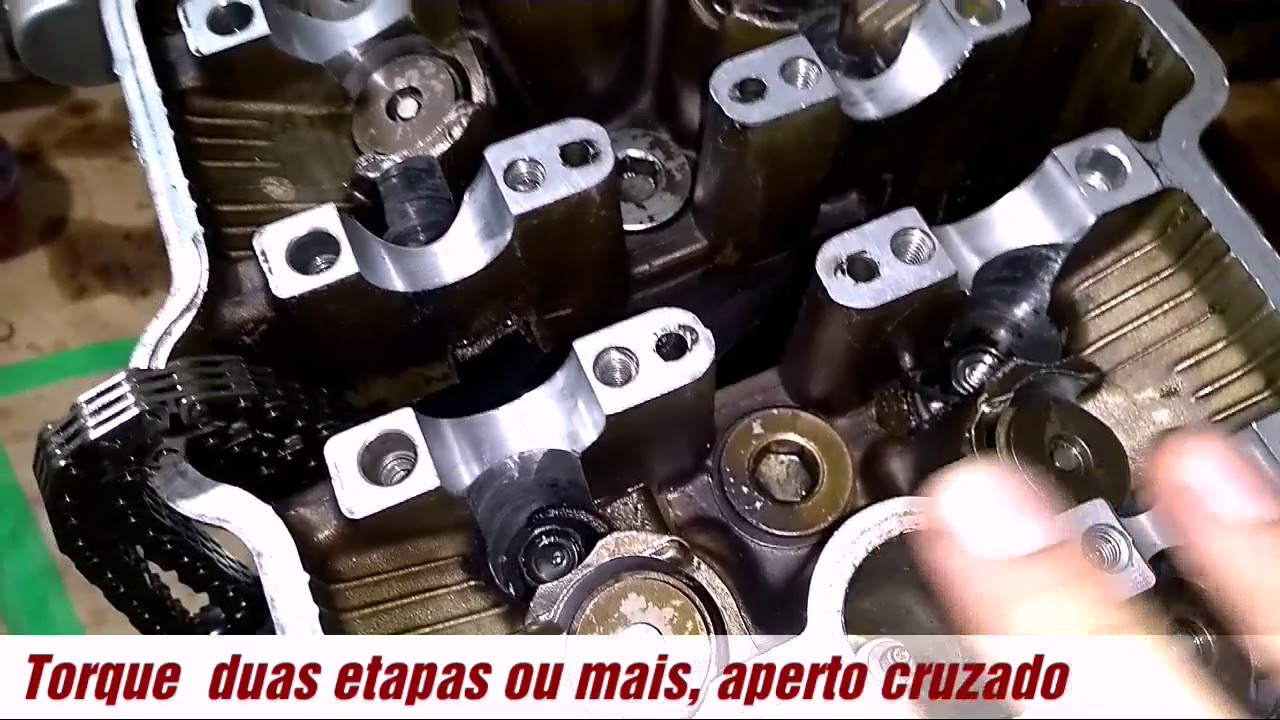 Motor CB 500 98 Montagem do cabeçote e comandos de válvulas