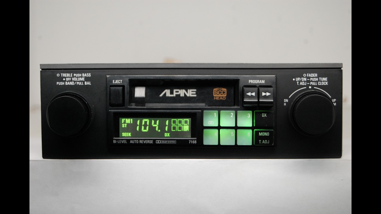 Vintage Alpine 7168 FM cassette car stereo #5 w/Bluetooth on AM band in stereo rare old retro