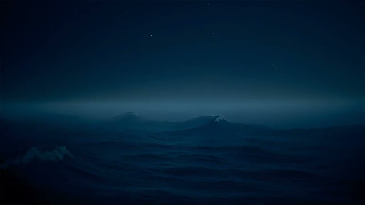 1 Hours of Night Ocean Waves and Solo Piano | Calm Sea Sounds for Deep Sleep and Meditation