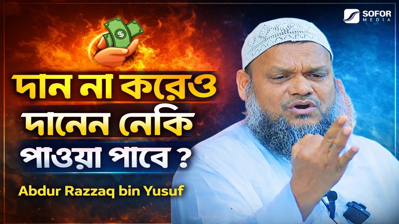 দান না করেও দানের নেকি পাওয়া যাবে ?  Abdur Razzaq bin Yusuf | SOFOR MEDIA
