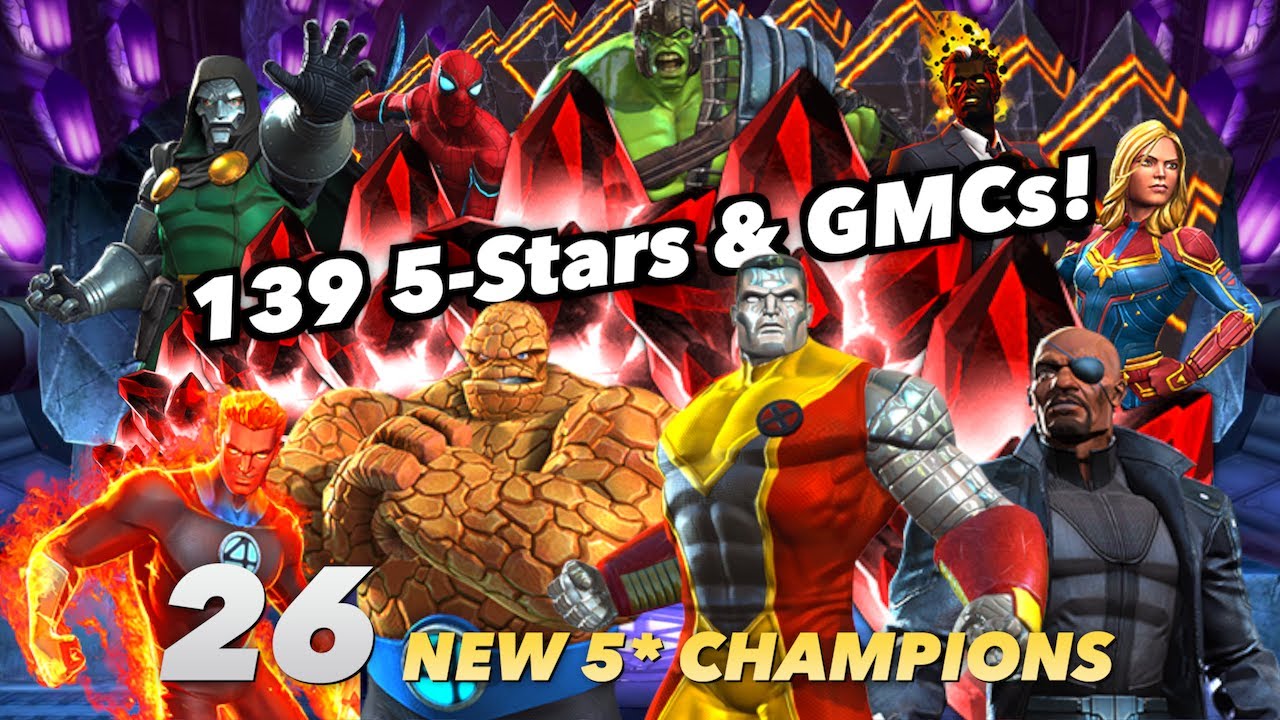 Finding 26 New 5-Star Champions (Lag-Free Edition) Big 43 5* & 96 Grandmaster Crystal Opening | MCoC