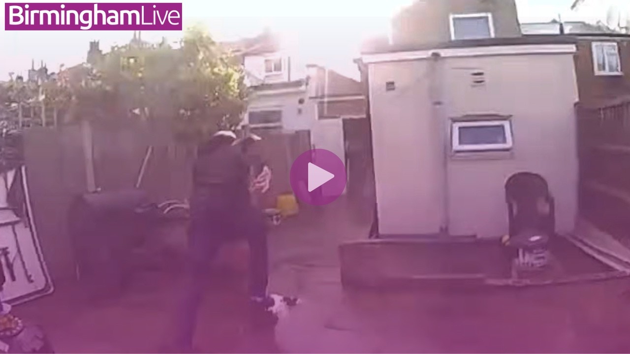 Parkour police officer chases suspect over garden fences in scene straight out of Hot Fuzz