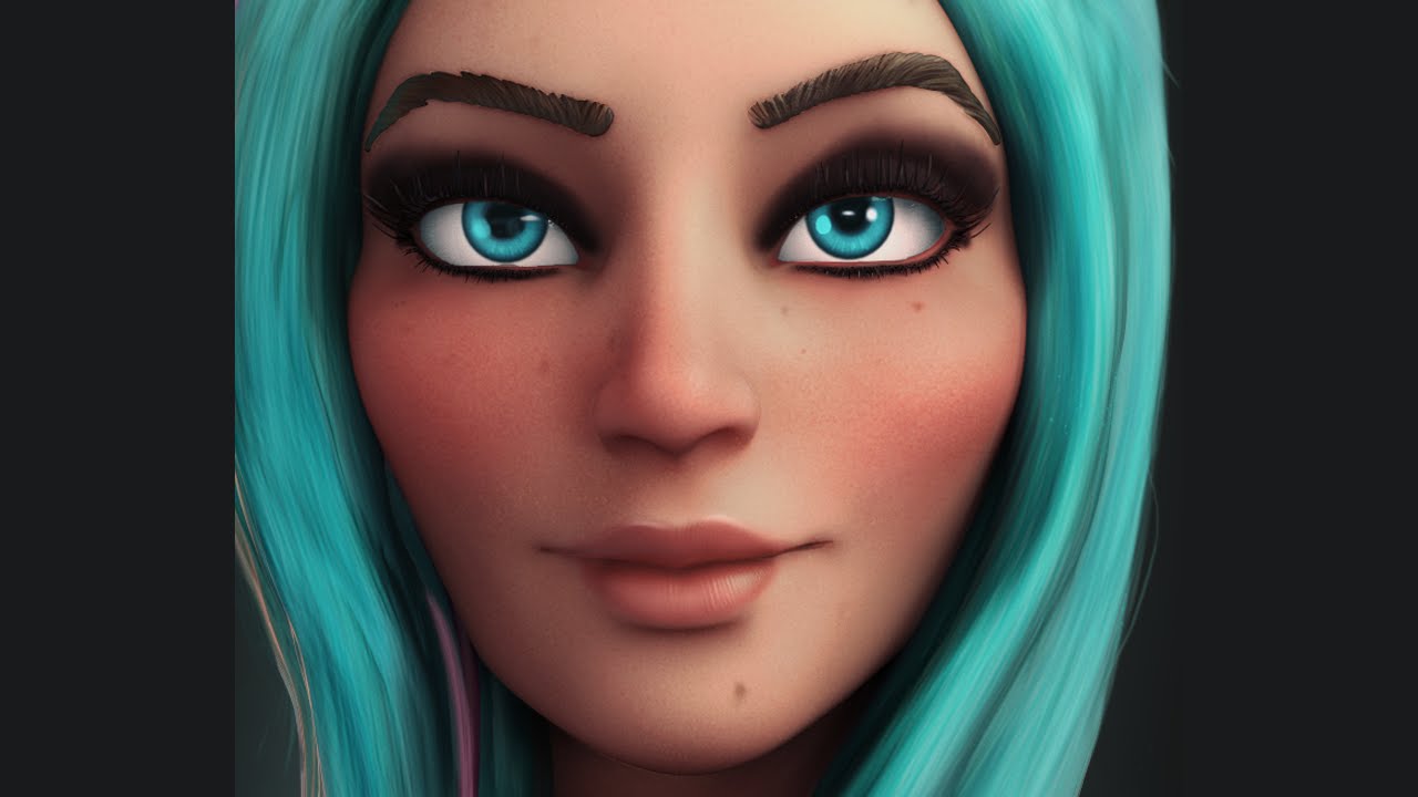 Teal Haired Girl Zbrush Timelapse